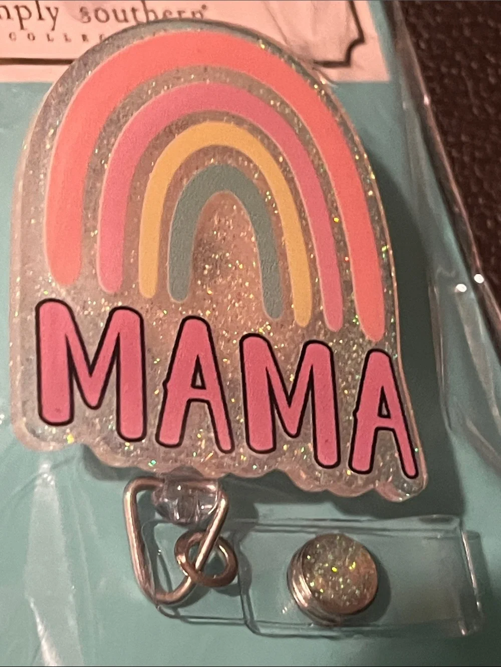 Simply Southern MAMA Rainbow Retractable Badge Reel | NWT